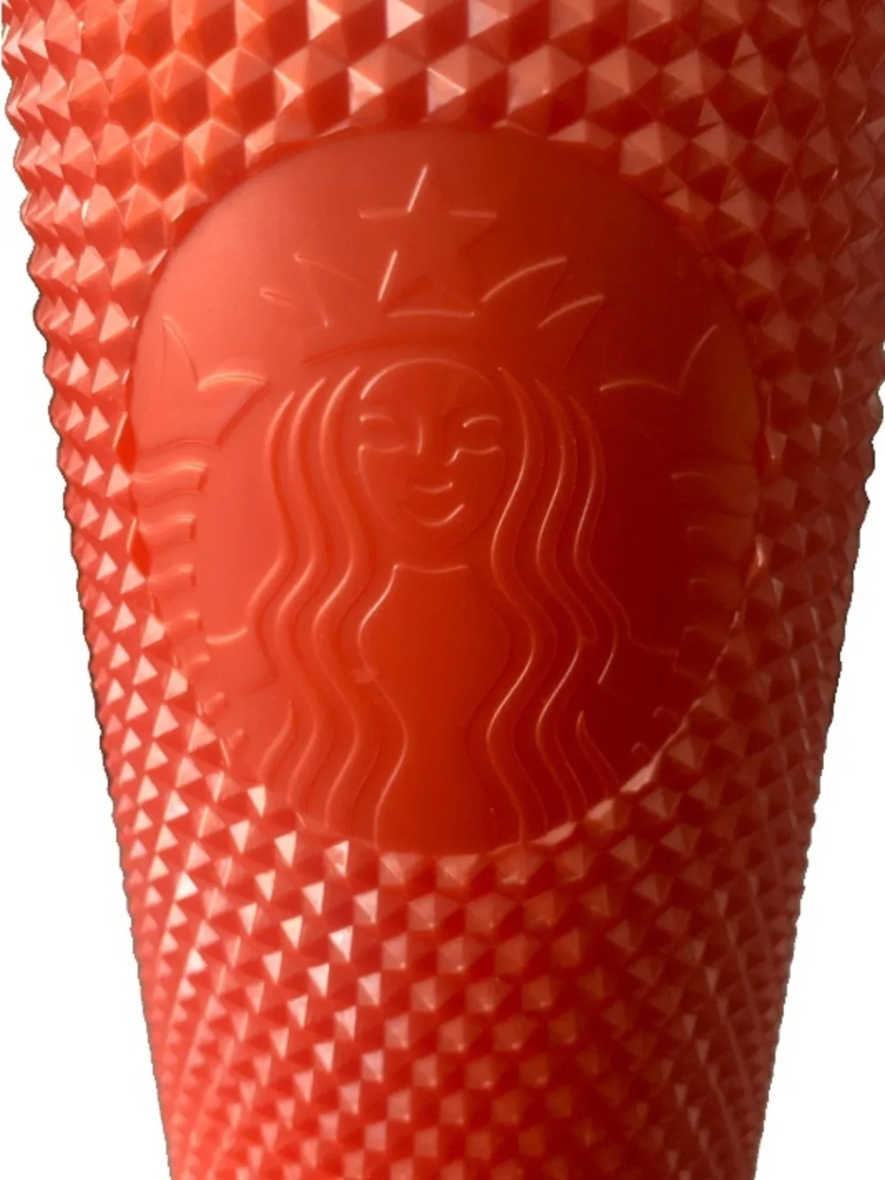 Pre Owned Starbucks 2021 Orange Pearlized Studded 24Oz Tumbler Limited Edition